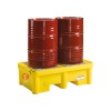 Drum spill pallet 305 lt in polyethylene with grid 1350 x 800 x 420 mm for 2 drums