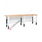 Work table with wooden top 3000 x 750 H 740 / 1115 mm Work Master BR