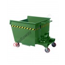 Forklift tipping skip with 4 wheels smooth walls capacity 600 to 1500 kg