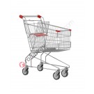Supermarket trolley in metal wire 90 l