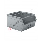 Open fronted metal storage box with double crossbar 520/450 x 450 H 300