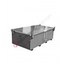 Site tool box in steel with lifting hooks and side door