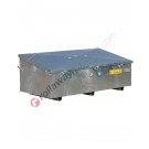 Site tool box in galvanized steel with lifting hooks inclined