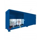 Storage container in steel with spill pallet for tanks 1000 lt