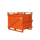 Drop bottom opening skip with two doors and short side opening lever capacity 2000 kg
