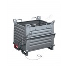 Drop bottom opening skip with fixed fork pockets and two doors capacity 2000 kg
