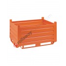 Sheet metal container heavy with flat skids on 4 sides Jumbo