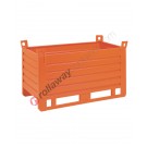 Sheet metal container heavy with skids on long side Jumbo