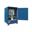 IBC storage cabinet in painted steel 1600 x 1870 x 2565 mm with spill pallet and thermal insulation