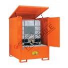 IBC storage cabinet in painted steel 1350 x 1650 x 1960 mm with spill pallet