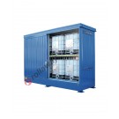Modulcontainer in steel with spill pallet and sliding doors for tanks 1000 l