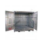 Modulcontainer for floor tanks in steel with spill pallet and swing doors group size 2