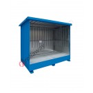 Modulcontainer for floor tanks in steel with spill pallet and no doors