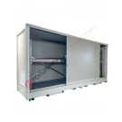 Modulcontainer for tanks on shelf with polyurethane insulated panels, spill pallet and sliding doors