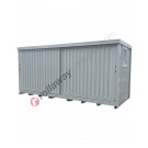 Modulcontainer for floor drums in steel with spill pallet and sliding doors