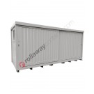 Modulcontainer open space in steel with spill pallet and sliding doors group size 2
