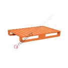 Metal pallet with press-formed sheet metal base and 2 skids capacity 1000 kg