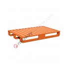 Metal pallet with press-formed sheet metal base and 3 skids capacity 1500 kg