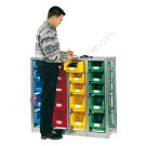 Shelving 1092 x 350 H 1010 mm complete 20 open fronted storage bin 350/300 x 200 mm