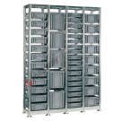 Shelving euro container 1440 x 400 H 2010 mm with 44 euroboxes 400 x 300 mm