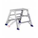 Folding step stool aluminium double ascent for professional use Punto Large Plus S