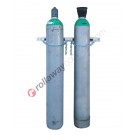 Wall gas cylinder support in galvanized steel for two cylinders 860x60x115 mm