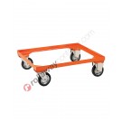 Frame on wheels for moving metal industrial containers