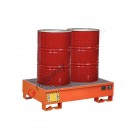 Drum spill pallet 214 lt in painted steel with grid 1340 x 850 x 330 mm for 2 drums