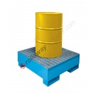 Drum spill pallet 200 lt in galvanized and painted steel with grid 960 x 960 x 332 mm for 1 drum