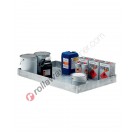 Spill tray in galvanized steel 1190 x 790 x 100 mm for small containers