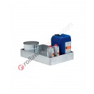 Spill tray in galvanized steel 600 x 400 x 100 mm for small containers