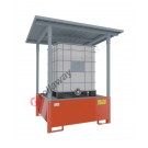 Spill pallet with galvanized removable canopy 2040 x 2000 x 2267 mm