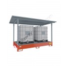 Spill pallet with galvanized removable canopy 3500 x 2000 x 2040 mm