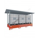 Spill pallet with galvanized removable canopy 4130 x 1686 x 2040 mm