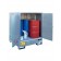 Drum storage cabinet in galvanized steel 1395 x 1310 x 1660 mm with spill pallet for 4 x 200 lt drums