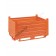 Sheet metal container heavy with flat skids on 4 sides Jumbo orange