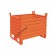 Sheet metal container heavy with skids on short side and door on long side