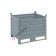 Sheet metal container with skids on long side and sheet metal door