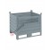 Sheet metal container with skids on long side and mesh door