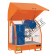 Drum storage cabinet in painted steel 1380 x 910 x 1520 mm with spill pallet and sheet metal walls