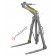 Compass crane fork with spring balancing and self-leveling forged fork tines