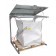 Big bag rack 1000 liters with tubular structure and lid in galvanized steel