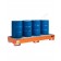 Drum spill pallet in painted steel with grid 2670 x 850 x 330 mm for 4 drums