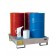 Drum spill pallet cone-shaped in galvanized steel with grid 1200 x 1200 x 300 mm for 4 drums