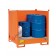 Drum sump pallet in painted steel with grid and splash guards 1350 x 1260 x 1430 mm for 4 drums