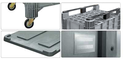 Accessories plastic pallet box for industry 1200 x 800 H 800 medium 550 liters