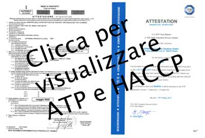 ATP certification and HACCP certificate.