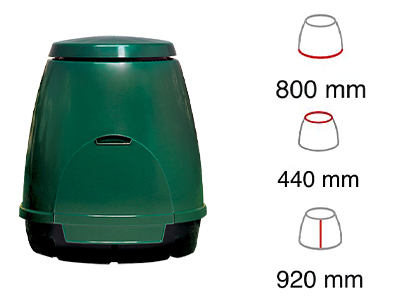 Dimensions compost bin 310 liters
