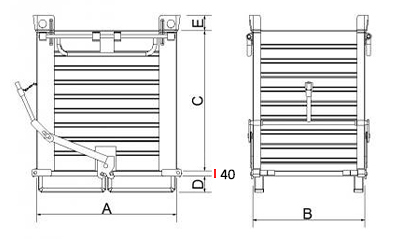 Measures drop bottom opening skip with two doors and short side opening lever capacity 2000 kg