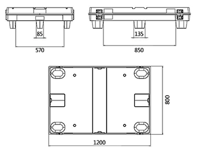Dimensions folding pallet box whole module 1200 x 800